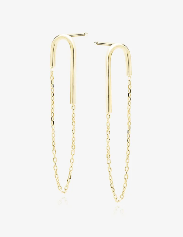 Paauksuoti auskarai grandinėlės