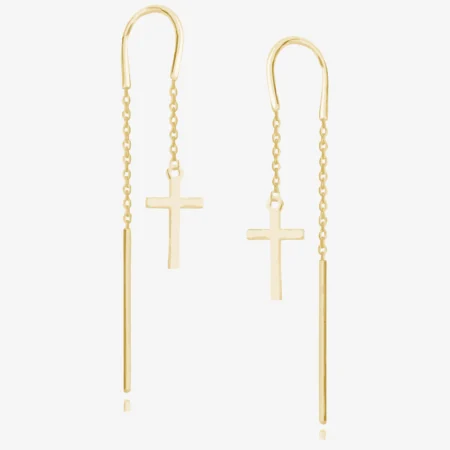 Paauksuoti auskarai su kryželiais