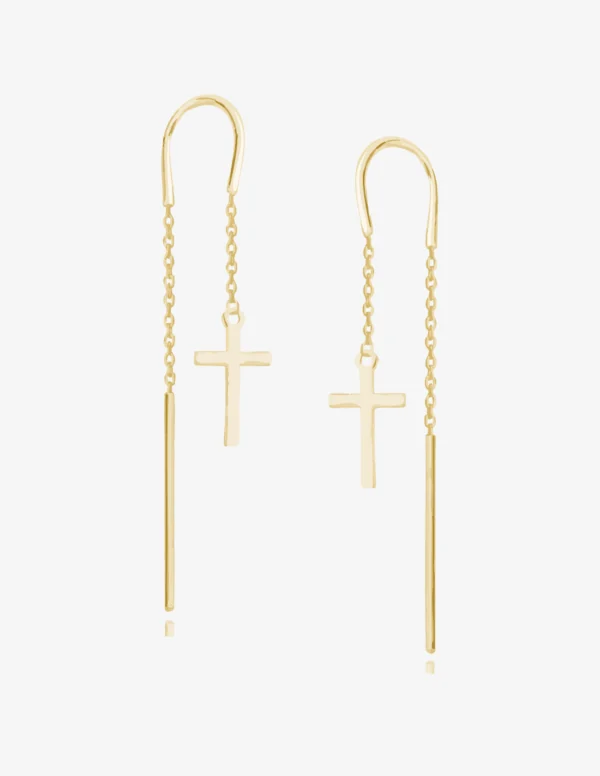 Paauksuoti auskarai su kryželiais