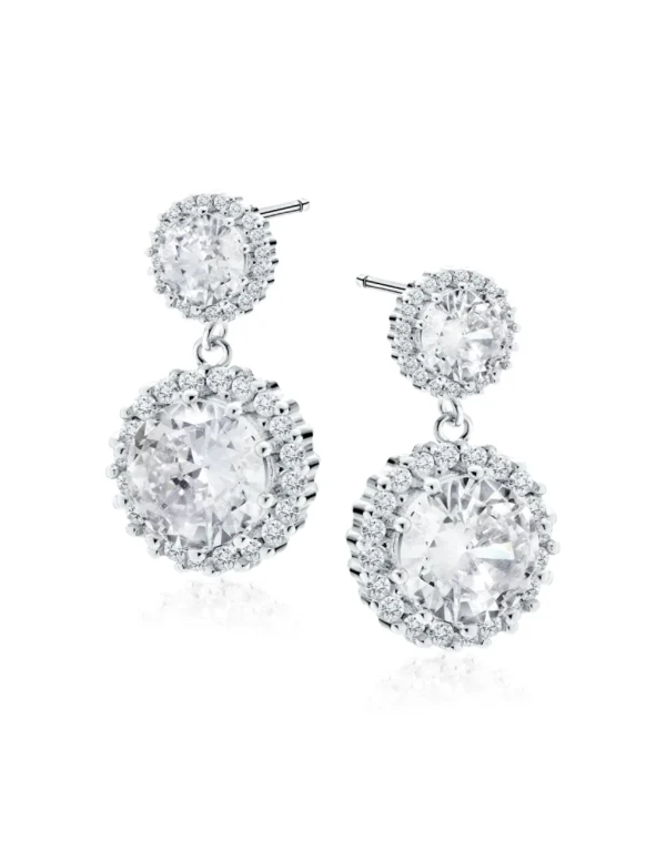 Puošnūs sidabriniai auskarai su cirkoniu