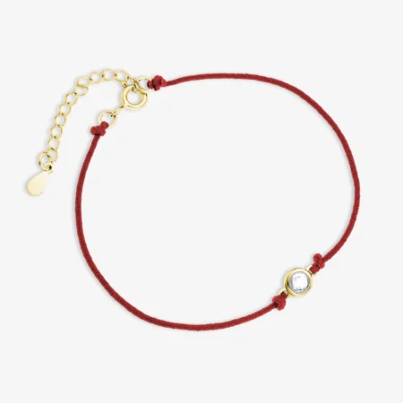 Raudono siūlo apyrankė su cirkoniu