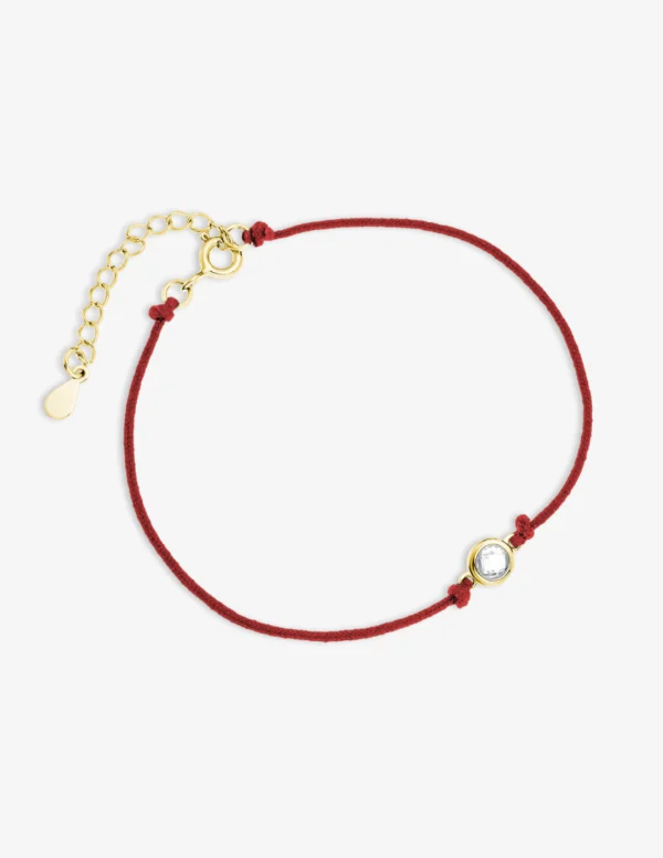 Raudono siūlo apyrankė su cirkoniu