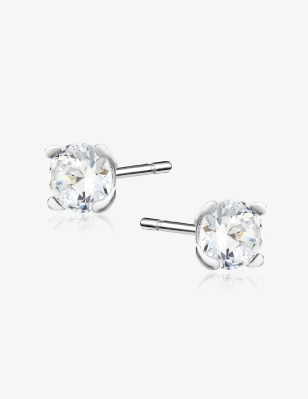 Spindintys auskarai su baltu cirkoniu