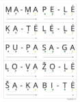 Skaitymo ir skiemenavimo kortelės PDF